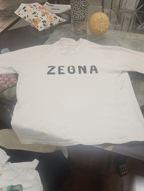 Zegna X Fear Of God XL Logo Spellout Boxy Tee Shirt